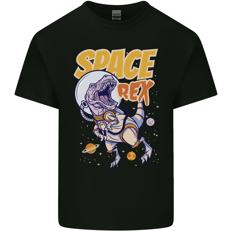 Space T-Rex Dinosaur Dino Astronaut Kids T-Shirt Childrens Black