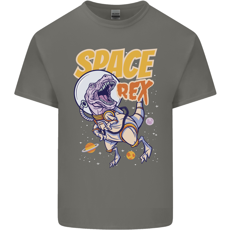 Space T-Rex Dinosaur Dino Astronaut Kids T-Shirt Childrens Charcoal