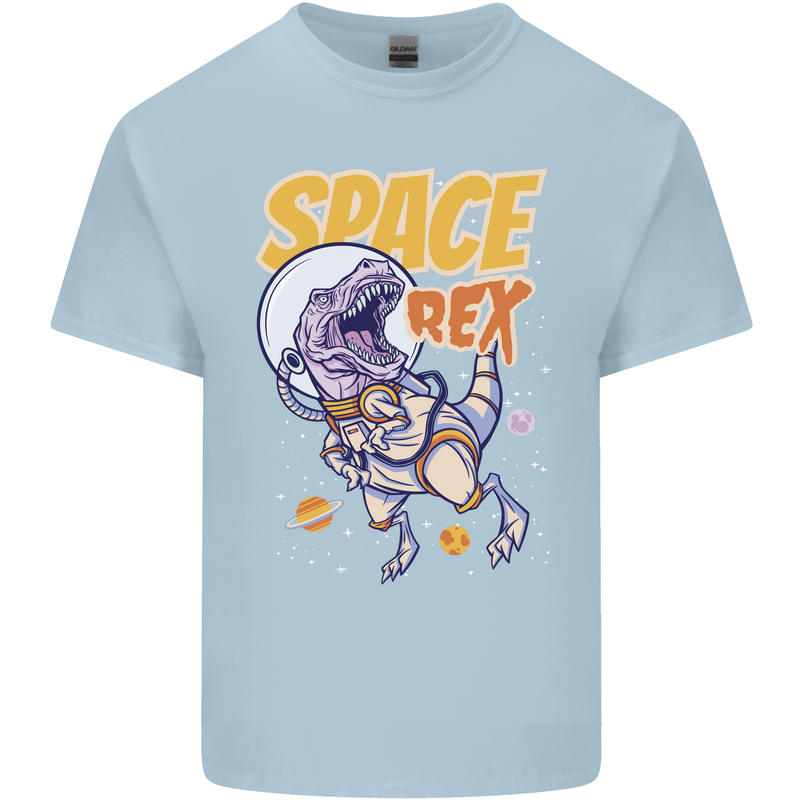 Space T-Rex Dinosaur Dino Astronaut Kids T-Shirt Childrens Light Blue