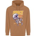 Space T-Rex Dinosaur Dino Astronaut Mens 80% Cotton Hoodie Caramel Latte