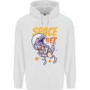 Space T-Rex Dinosaur Dino Astronaut Mens 80% Cotton Hoodie White