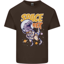 Space T-Rex Dinosaur Dino Astronaut Mens Cotton T-Shirt Tee Top Dark Chocolate