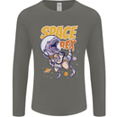 Space T-Rex Dinosaur Dino Astronaut Mens Long Sleeve T-Shirt Charcoal
