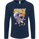 Space T-Rex Dinosaur Dino Astronaut Mens Long Sleeve T-Shirt Navy Blue