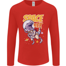 Space T-Rex Dinosaur Dino Astronaut Mens Long Sleeve T-Shirt Red