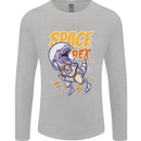 Space T-Rex Dinosaur Dino Astronaut Mens Long Sleeve T-Shirt Sports Grey