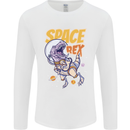 Space T-Rex Dinosaur Dino Astronaut Mens Long Sleeve T-Shirt White