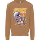 Space T-Rex Dinosaur Dino Astronaut Mens Sweatshirt Jumper Caramel Latte