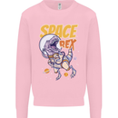 Space T-Rex Dinosaur Dino Astronaut Mens Sweatshirt Jumper Light Pink