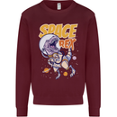 Space T-Rex Dinosaur Dino Astronaut Mens Sweatshirt Jumper Maroon