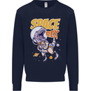 Space T-Rex Dinosaur Dino Astronaut Mens Sweatshirt Jumper Navy Blue
