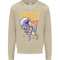 Space T-Rex Dinosaur Dino Astronaut Mens Sweatshirt Jumper Sand