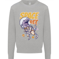 Space T-Rex Dinosaur Dino Astronaut Mens Sweatshirt Jumper Sports Grey