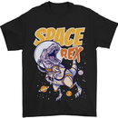 Space T-Rex Dinosaur Dino Astronaut Mens T-Shirt Cotton Gildan Black