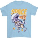 Space T-Rex Dinosaur Dino Astronaut Mens T-Shirt Cotton Gildan Light Blue
