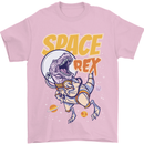 Space T-Rex Dinosaur Dino Astronaut Mens T-Shirt Cotton Gildan Light Pink
