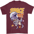 Space T-Rex Dinosaur Dino Astronaut Mens T-Shirt Cotton Gildan Maroon