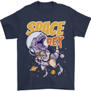 Space T-Rex Dinosaur Dino Astronaut Mens T-Shirt Cotton Gildan Navy Blue