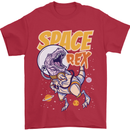 Space T-Rex Dinosaur Dino Astronaut Mens T-Shirt Cotton Gildan Red