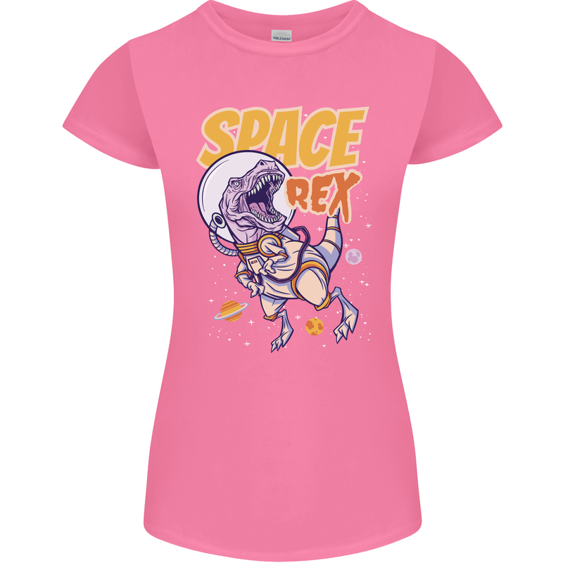 Space T-Rex Dinosaur Dino Astronaut Womens Petite Cut T-Shirt Azalea