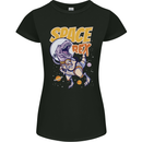 Space T-Rex Dinosaur Dino Astronaut Womens Petite Cut T-Shirt Black