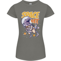 Space T-Rex Dinosaur Dino Astronaut Womens Petite Cut T-Shirt Charcoal