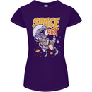Space T-Rex Dinosaur Dino Astronaut Womens Petite Cut T-Shirt Purple