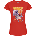 Space T-Rex Dinosaur Dino Astronaut Womens Petite Cut T-Shirt Red
