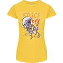 Space T-Rex Dinosaur Dino Astronaut Womens Petite Cut T-Shirt Yellow