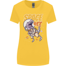 Space T-Rex Dinosaur Dino Astronaut Womens Wider Cut T-Shirt Yellow