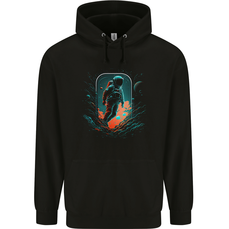 Space Traveller Astronaut Outer Planets Childrens Kids Hoodie Black