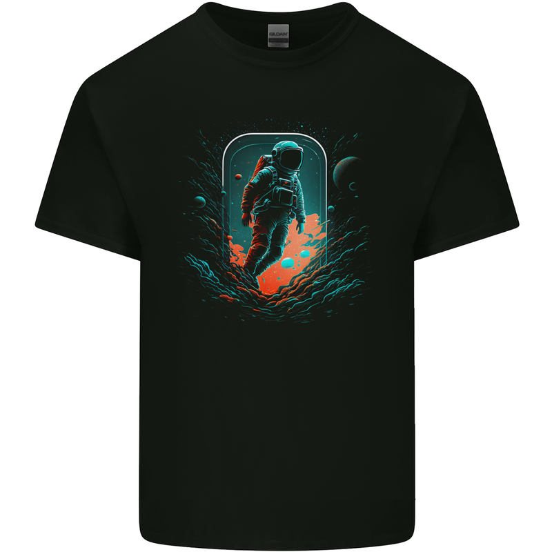 Space Traveller Astronaut Outer Planets Kids T-Shirt Childrens Black