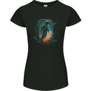Space Traveller Astronaut Outer Planets Womens Petite Cut T-Shirt Black