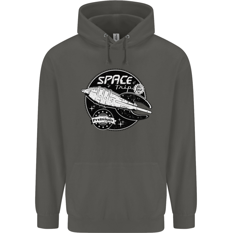 Space Trip Rocket Ship Astronaut Childrens Kids Hoodie Storm Grey