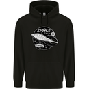Space Trip Rocket Ship Astronaut Mens 80% Cotton Hoodie Black