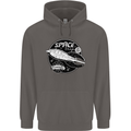 Space Trip Rocket Ship Astronaut Mens 80% Cotton Hoodie Charcoal