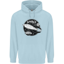 Space Trip Rocket Ship Astronaut Mens 80% Cotton Hoodie Light Blue