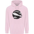 Space Trip Rocket Ship Astronaut Mens 80% Cotton Hoodie Light Pink