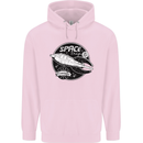 Space Trip Rocket Ship Astronaut Mens 80% Cotton Hoodie Light Pink