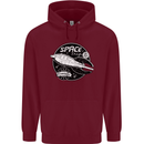 Space Trip Rocket Ship Astronaut Mens 80% Cotton Hoodie Maroon
