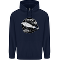 Space Trip Rocket Ship Astronaut Mens 80% Cotton Hoodie Navy Blue