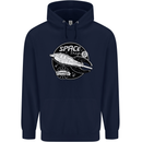 Space Trip Rocket Ship Astronaut Mens 80% Cotton Hoodie Navy Blue