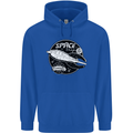 Space Trip Rocket Ship Astronaut Mens 80% Cotton Hoodie Royal Blue