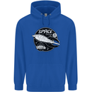 Space Trip Rocket Ship Astronaut Mens 80% Cotton Hoodie Royal Blue