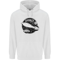 Space Trip Rocket Ship Astronaut Mens 80% Cotton Hoodie White
