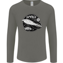 Space Trip Rocket Ship Astronaut Mens Long Sleeve T-Shirt Charcoal