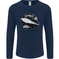 Space Trip Rocket Ship Astronaut Mens Long Sleeve T-Shirt Navy Blue