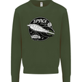 Space Trip Rocket Ship Astronaut Mens Sweatshirt Jumper Forest Green
