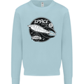 Space Trip Rocket Ship Astronaut Mens Sweatshirt Jumper Light Blue