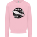 Space Trip Rocket Ship Astronaut Mens Sweatshirt Jumper Light Pink